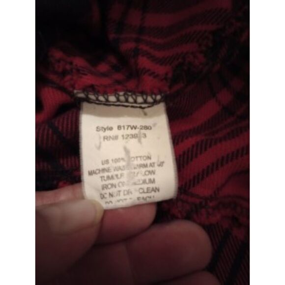 FreeShirt Women's Size Small Red & Black Long Plaid Shirt - Picture 7 of 7
